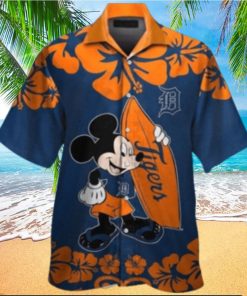 Mickey Mouse Hibiscus Flower Detroit Tigers Hawaiian Shirt