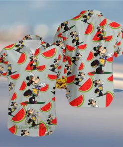 Mickey Mouse Hula Watermelon Grey 80S Hawaiian Shirt