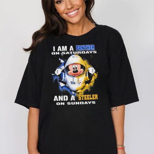 Mickey Mouse I Am A Pittsburgh Panthers On Saturdays And A Pittsburgh Steelers On Sundays Shirt