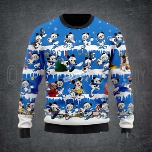 Mickey Mouse Los Angeles Chargers Blue White Plus Size Ugly Christmas Sweater