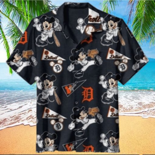 Mickey Play Ball Detroit Tigers Hawaiian Shirt