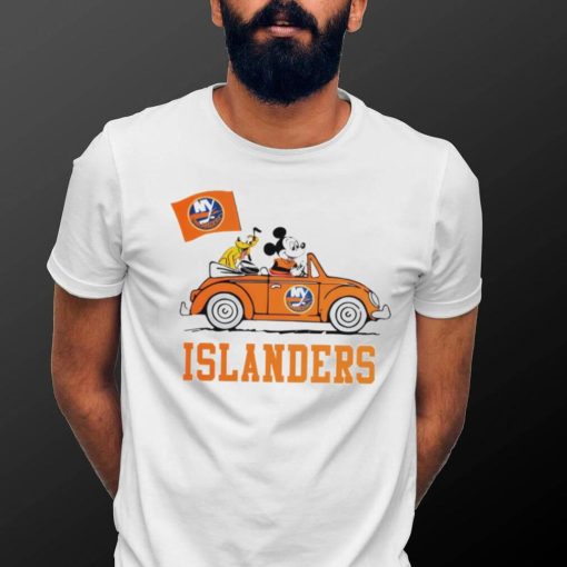 Mickey driving car New York Islanders hockey NHL shirt
