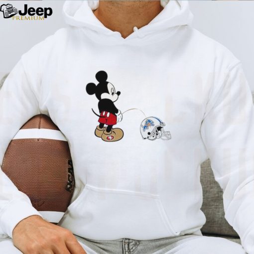 Mickey mouse San Francisco 49ers piss on Detroit Lions shirt