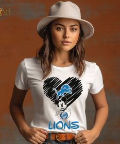 Mickey mouse love Detroit Lions logo shirt