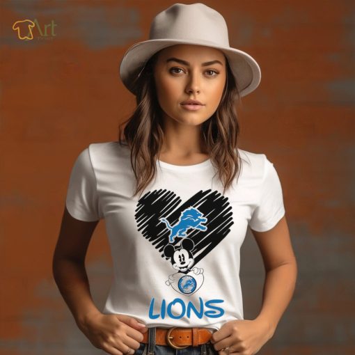 Mickey mouse love Detroit Lions logo shirt