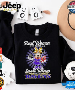 Mickey real women love football smart women love Batimore Ravens shirt