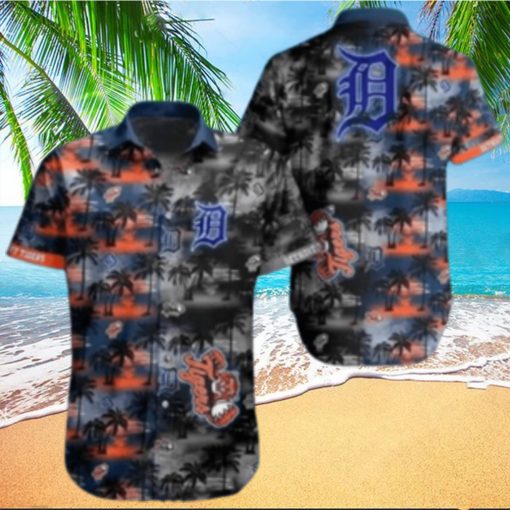 Midnight Palm Detroit Tigers Hawaiian Shirt