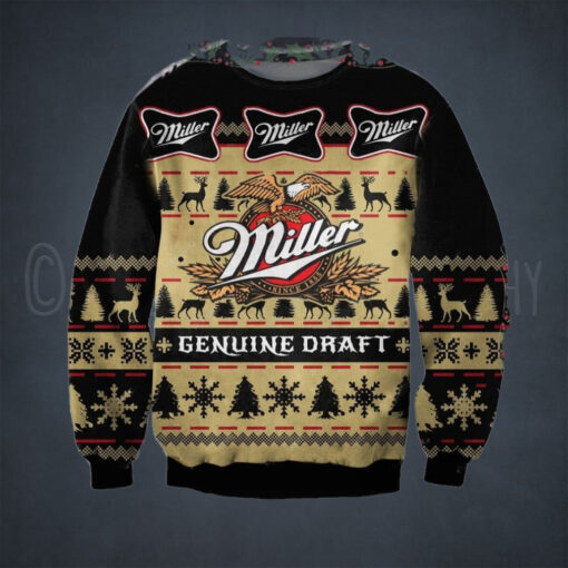 Miller Genuine Draft Beer Ugly Christmas Sweater