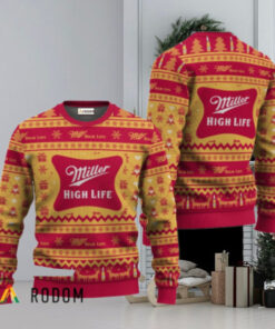 Miller High Life Festive All Over Ugly Sweater