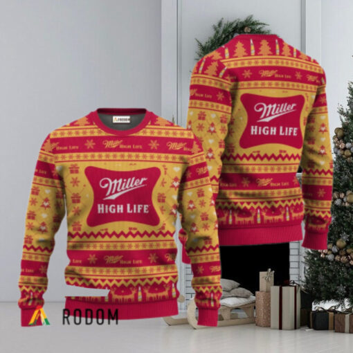 Miller High Life Festive All Over Ugly Sweater