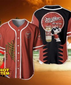 Miller High Life Snoopy Baseball Jersey Shirt For Snoopy Lovers Gift Ideas