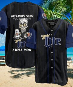 Miller Lite Beer Skull Skeleton Fan Baseball Jersey