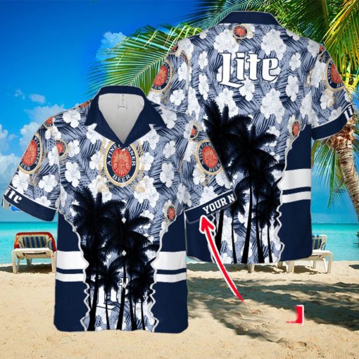 Miller Lite Custom Name For Fans 3D Hawaiian Shirt