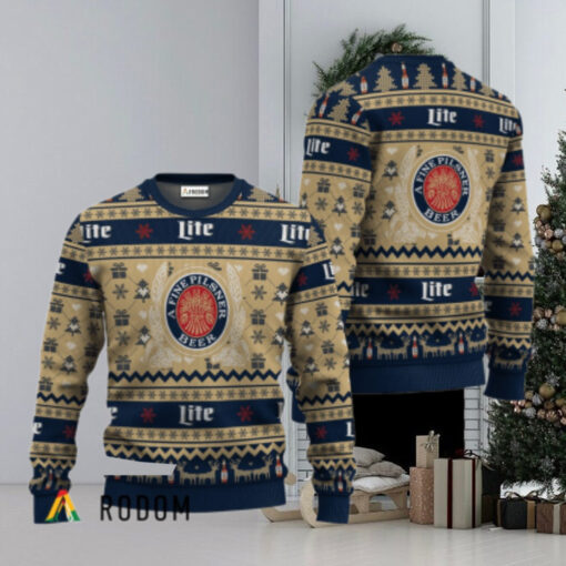 Miller Lite Festive All Over Ugly Sweater