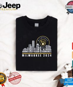 Milwaukee 2024 Baseball Team Player Name City Skyline T Shirt