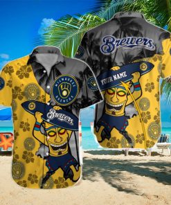 Milwaukee Brewers Custom Name Unisex Hawaiian Shirt