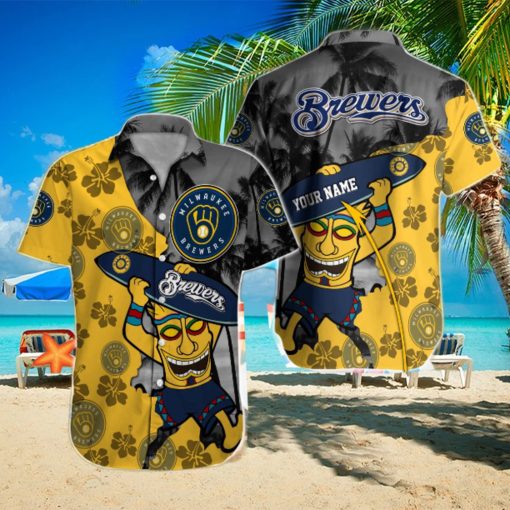 Milwaukee Brewers Custom Name Unisex Hawaiian Shirt