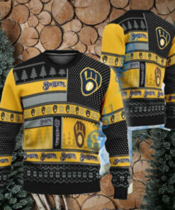 Milwaukee Brewers Patchwork Pattern Ugly Christmas Sweater