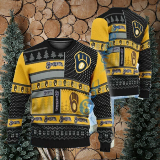 Milwaukee Brewers Patchwork Pattern Ugly Christmas Sweater