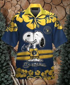 Milwaukee Brewers Snoopy Tropical Hawaii Shirt