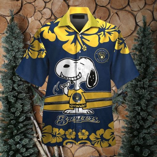 Milwaukee Brewers Snoopy Tropical Hawaii Shirt