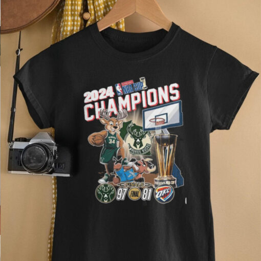 Milwaukee Bucks 2024 NBA Cup Champions Fan Celebration T Shirt