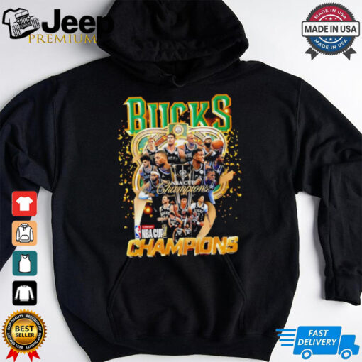 Milwaukee Bucks 2024 NBA Cup Champions all team trophy shirt