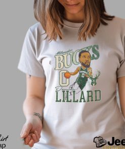 Milwaukee Bucks Damian Lillard Caricature T Shirt