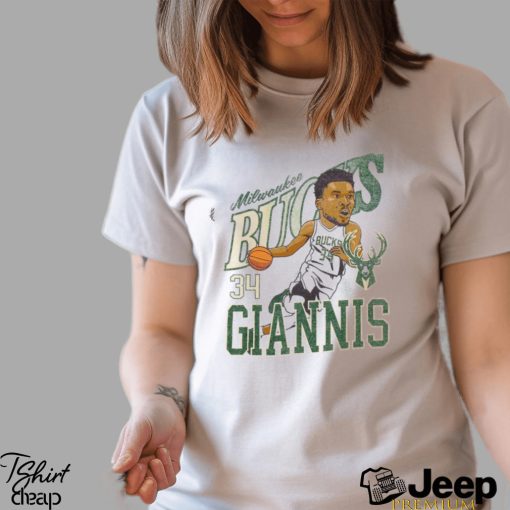 Milwaukee Bucks Giannis Antetokounmpo Caricature T Shirt