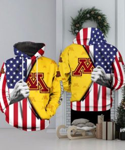 Minnesota Golden Gophers NCAA US Flag 3D Printed Hoodie