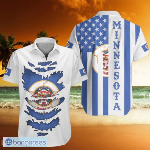 Minnesota Hawaiian Shirt Honor Flag State Of Minnesota Clothing Patriotic Apparel Unique