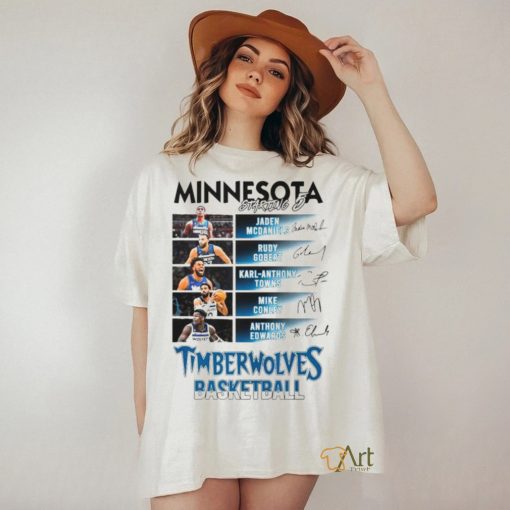 Minnesota Timberwolves Basketball team starting 5 lineup shirt