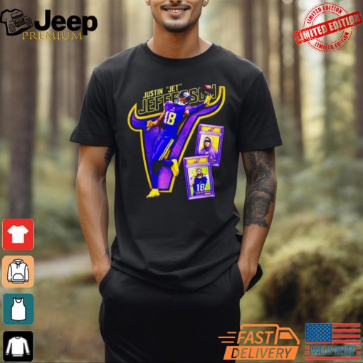 Minnesota Vikings 18 Justin Jet Jefferson Retro Graphic Shirt