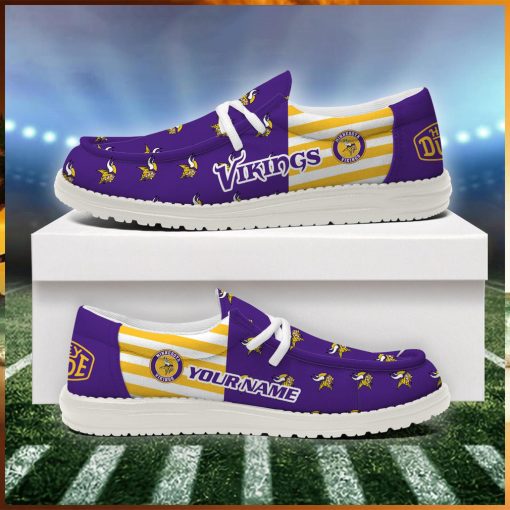 Minnesota Vikings 2024 Version Personalized Hey Dude Shoes