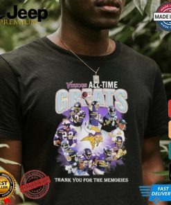 Minnesota Vikings All time Greats Team Thank You For The Memories Signatures Shirt