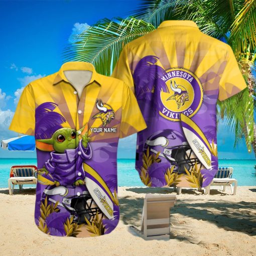 Minnesota Vikings Baby Yoda Hawaiian shirt For Fans Full Printing Hawaiian Shirt