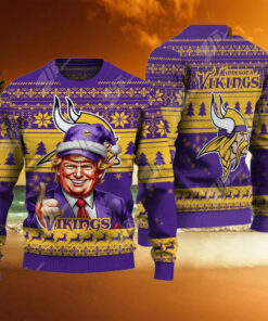 Minnesota Vikings Christmas Donald Trump Knitted Sweater