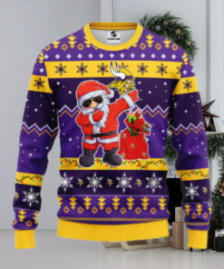 Minnesota Vikings Dabbing Santa Claus Ugly Christmas Sweater