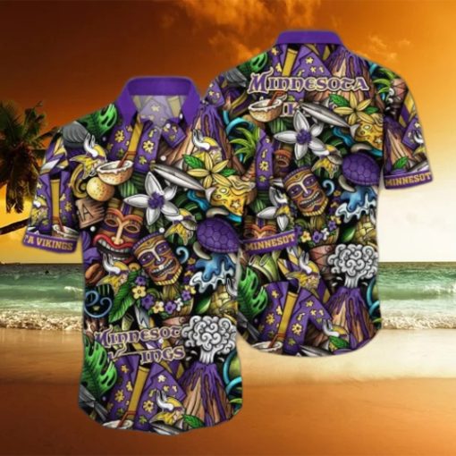 Minnesota Vikings NFL Flower Hawaii Shirt And Tshirt For Fans, Custom Summer Football Shirts NA49896