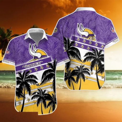 Minnesota Vikings NFL Hawaiian Shirt Palm Trees Pattern New Design For Fans