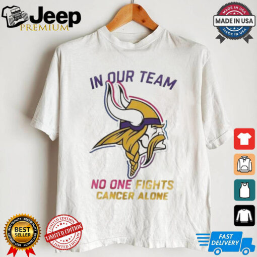 Minnesota Vikings NFL In Our Team No One Fights Cancer Alone 2024 T shirt