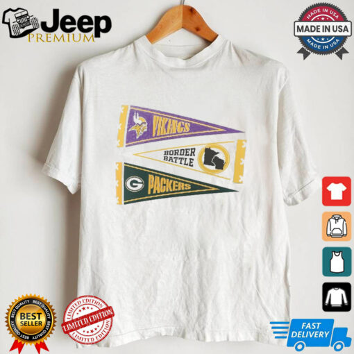 Minnesota Vikings vs. Green Bay Packers Border Battle Pennant T Shirt