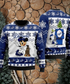 Minnie Mouse Dodgers Ugly Christmas Sweater With Trophy