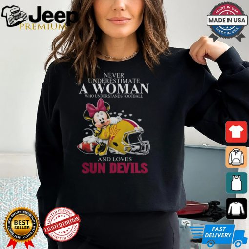 Minnie Mouse x Arizona State Sun Devils Never Underestimate A Woman Who Understands Football And Loves Shirt