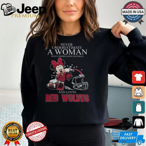 Minnie Mouse x Arkansas State Red Wolves Never Underestimate A Woman Who Understands Football And Loves Shirt