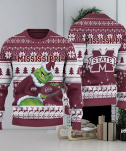 Mississippi State Bulldogs Grinch Ugly Christmas Sweater