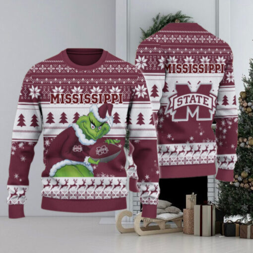 Mississippi State Bulldogs Grinch Ugly Christmas Sweater