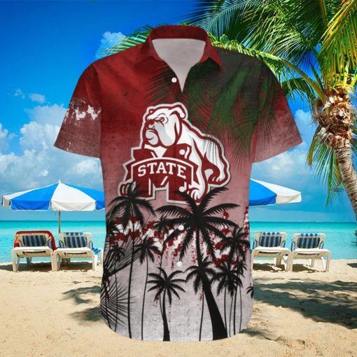 Mississippi State Bulldogs Hawaiian Shirt Summer Gift Coconut Tree Tropical Grunge Pattern For NCAA Fans