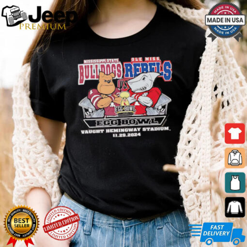 Mississippi State Bulldogs vs Ole Miss Rebels Egg Bowl Vaught Hemingway stadium 2024 shirt