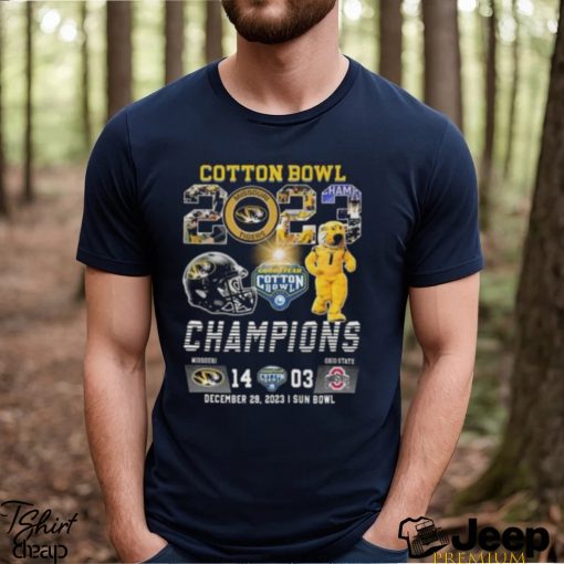 Missouri Tigers Goodyear Cotton Bowl 2023 Champions Missouri Tigers 14 03 Ohio State December 29 2023 Sun Bowl T Shirt